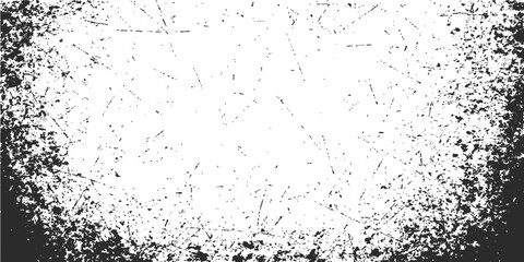 Fototapeta premium A dark abstract grunge background with ink splash and dirty texture creates an old black and white pattern for illustration and design