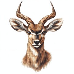 Fototapeta premium Realistic kudu antelope with detailed horns.