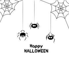 Happy Halloween with Cute Spiders and Webs