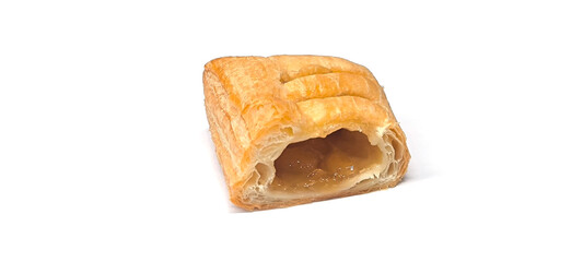 Apple pie on a white isolated background. toning