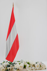 Independence Day of the Republic of Austria. Flag of Austria on a white background