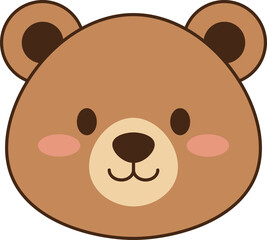 Cartoon Bear face Illustration