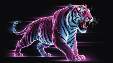 A digital 4k illustration of a majestic tiger