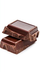Rich Dark Chocolate Bars Stacked on a White Background Ready for Baking or Snacking