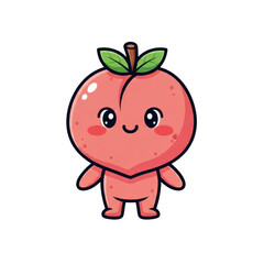 Cute Peach Character isolated on a transparent background