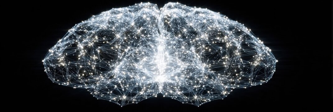 A digital representation illustrates intricate neural connections in a brain, highlighting the beauty of the synaptic networks and their complexity.