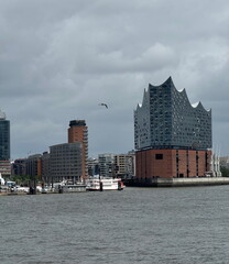 Modern architecture of Elbphilharmonie in Hamburg port, Germany