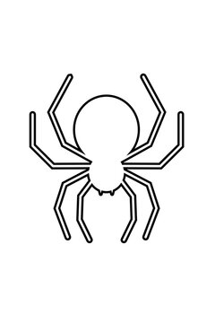 Black widow, tarantula, garden spider PNG vector illustration outline. Creepy Halloween insect symbol, venomous arachnid vector. ideal for spooky decor and October-themed graphics. High-es PNG