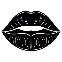 Kiss Day black color design, solid white background (14).eps