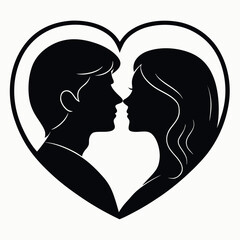 Kiss Day black color design, solid white background (27).eps