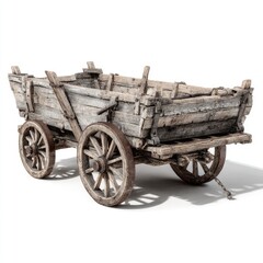 Fototapeta premium Old wooden cart, weathered and aged
