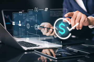 Dollar currency with money flow concepts.Financial planning management