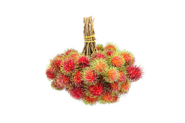 fresh rambutan on white background closeup,isolated