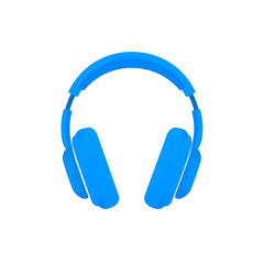 Blue Headphone Vector Graphic