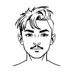 Human Face &ndash; young adult, androgynous person, ponytail, lip ring #268