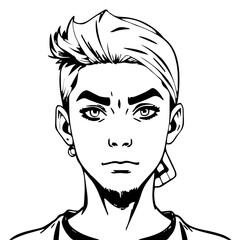 Human Face &ndash; teen, androgynous person, undercut, hijab #680