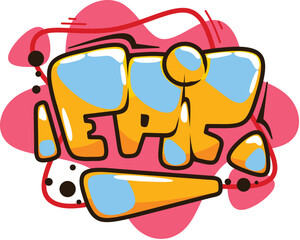 epic word graffiti text font sticker illustration