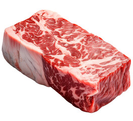 raw beef steak, isolated background.