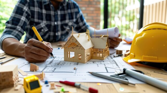 Detailed Architectural Model Development and Planning with Construction Tools on Worktable