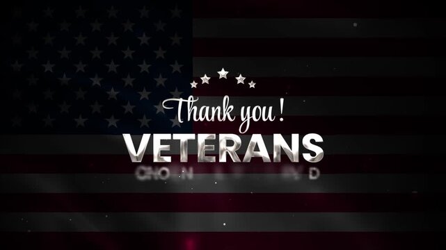 Thank you veterans displays american flag with heartfelt gratitude suitable for veterans day celebrations, patriotic designs, and supporting military events.