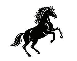 Elegant Running Horse Silhouette Illustration for Design and New Year Motif
