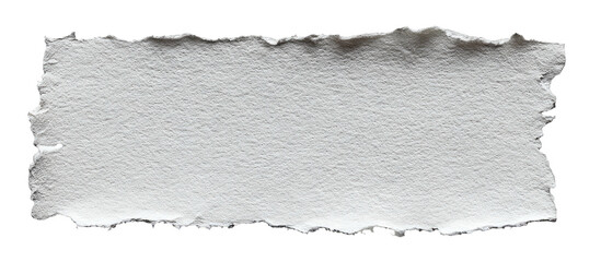 A close-up shot featuring a rectangular white paper with irregular, torn edges set against black