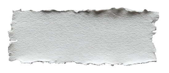 A close-up shot featuring a rectangular white paper with irregular, torn edges set against black