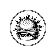 Fototapeta premium Hot Burger Logo Design