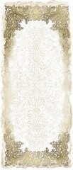 Vintage gold ornamental border on damask background for vertical and horizontal use
