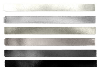 Metallic foil banners set displaying different colors