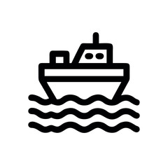 Obraz premium Stylish ship gliding across colorful neon sea currents Line Art Vector illustration