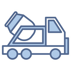 Cement Truck Blue Icon
