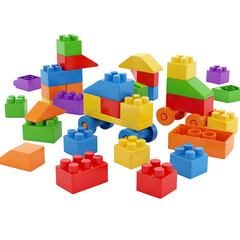 Vibrant, colorful building blocks inspire creativity and learning, perfect for early childhood education and playful designs, stimulating young minds