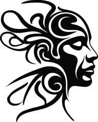 Tribal Woman Profile Vector