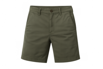 Olive green men's casual khaki shorts with pockets and button detail for summer fashion and comfortable holiday wear