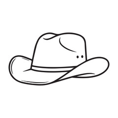 Vector art of outline drawing of a classic cowboy hat