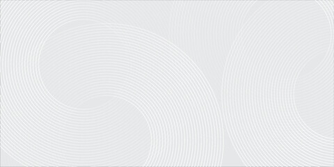 Abstract white glowing geometric lines on gray background. Modern shiny blue circle lines pattern. Futuristic technology concept. Suit for cover, poster, banner, brochure, header,