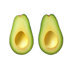 Fresh green avocado halves food photography healthy ingredient minimalist style