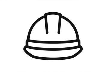 Fototapeta premium Construction safety helmet line art icon representing industry, labor, and worker protection, on transparent background