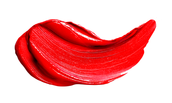 red lipstick stain on a transparent background