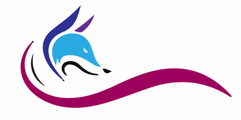 Obraz premium Abstract fox logo design colorful vector illustration for branding and identity isolated on white