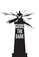 A striking lighthouse design with powerful wings a bold silhouette