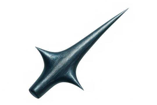 Medieval spiked mace head in dark metal, detailed close-up conveying brutal weaponry, strength, danger and historical battle use