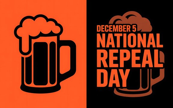 Illustration of national repeal day with beer mug graphic