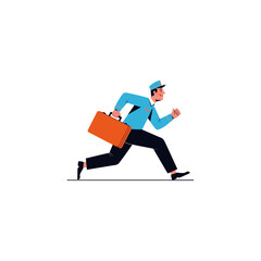 Delivery man running with a briefcase illustration