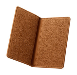 Soft suede passport holder featuring an intricate laser-cut pattern.