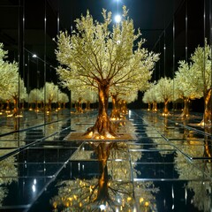 The olive tree reflected in the mirror
