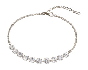 Adjustable crystal anklet perfect for party attire.