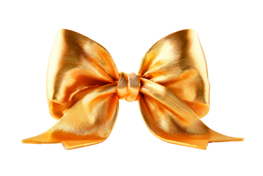 golden bow on a transparent background