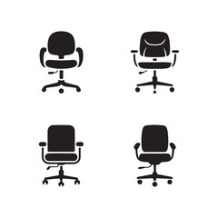 Fototapeta premium Task Chair Solid Icon for Office Seating